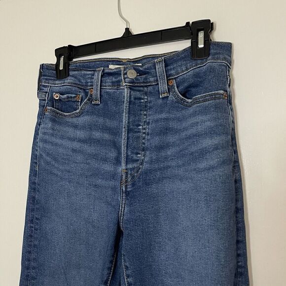 LEVI'S medium wash wedgie straight denim blue jeans size US 28 - Picture 3 of 6